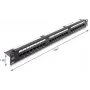 Delock patch panel 19 pollici 1U 24 porte Cat.6 con LED e barra di scarico, non schermato, nero (91087)