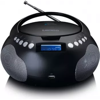 Lenco SCD-331BK radio CD portatile con Bluetooth, USB, radio FM, display LCD, nero