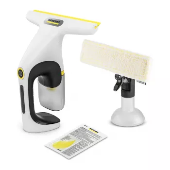 Kärcher WV 1 Compact Care Aspirapolvere per Finestre, Ioni di Litio, 25 min di Autonomia, Serbatoio 100 ml, Giallo/Nero