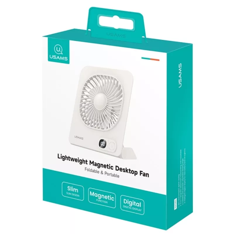 USAMS ZB363 Ventilatore da Tavolo Magnetico Bianco