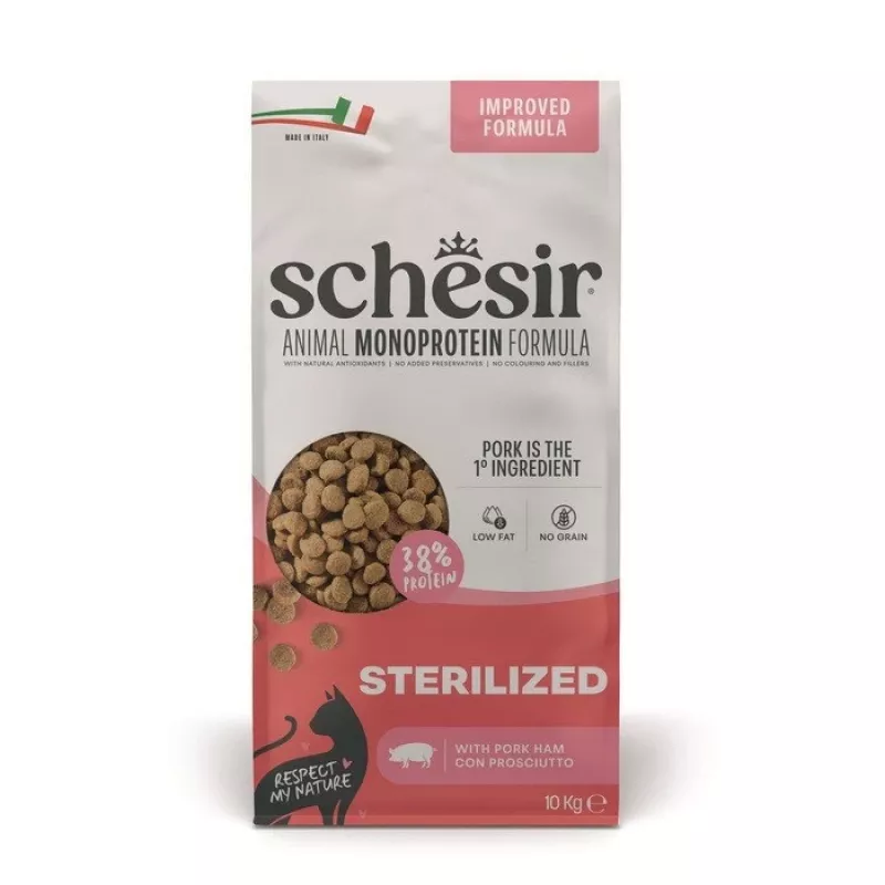 SCHESIR Sterilized with Ham cibo secco per gatti 10kg