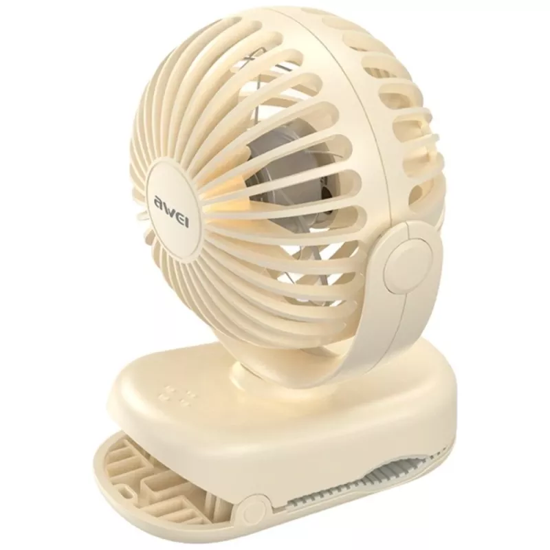 AWEI F45 mini ventilatore da tavolo con clip, 1200mAh, bianco