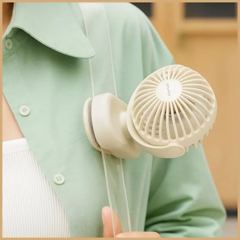 AWEI F45 mini ventilatore da tavolo con clip, 1200mAh, bianco