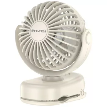 AWEI F45 mini ventilatore da tavolo con clip, 1200mAh, bianco