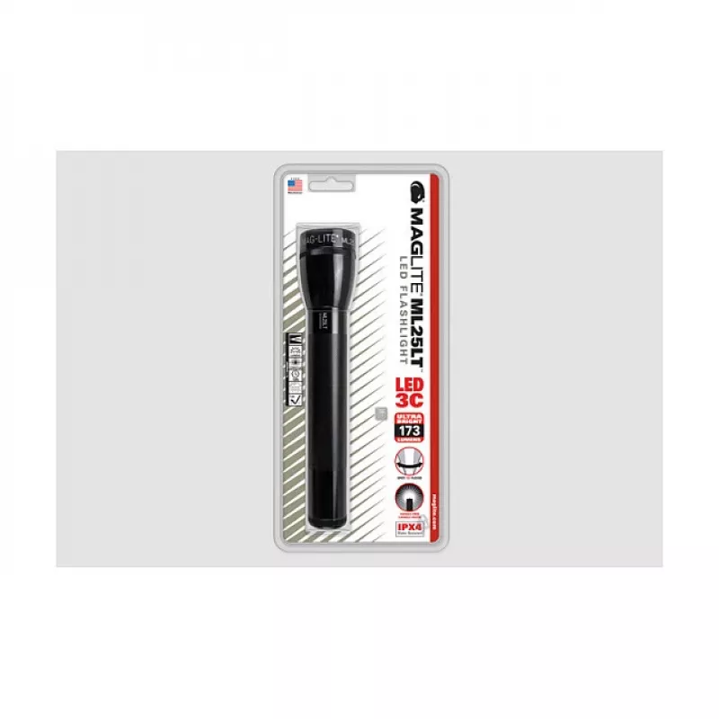 Maglite ML25LT 3 C-Cell torcia LED, nero, 177 lumen