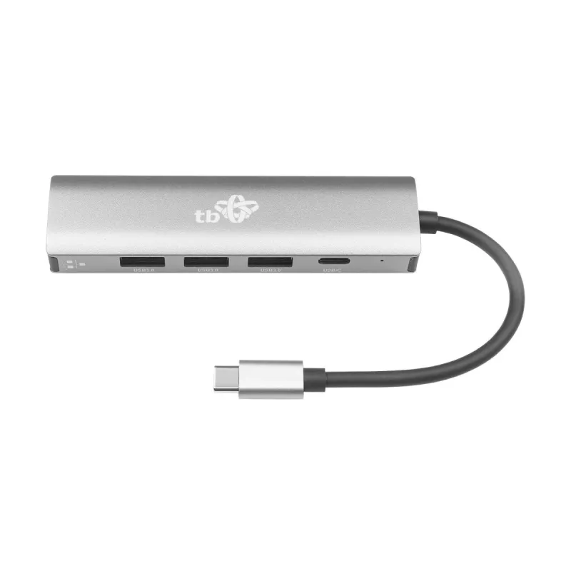 TB adattatore USB-C a RJ45 Gigabit Ethernet con 3x USB-A 3.0 e USB-C PD 100W, Space Grey