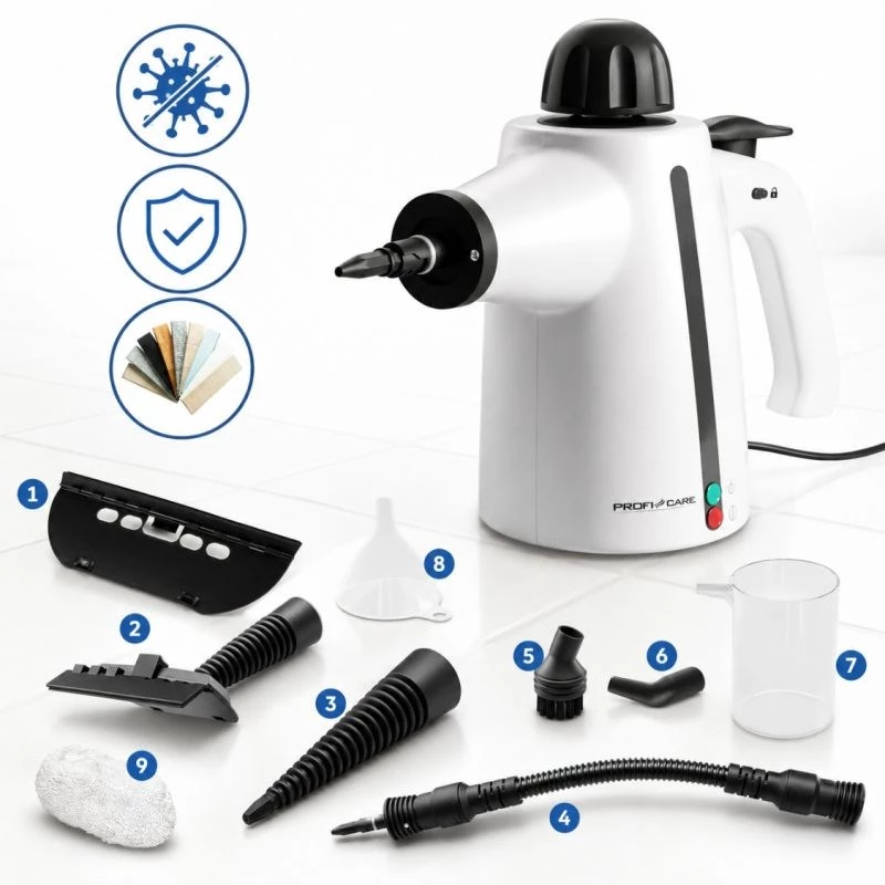PROFICARE PC-DR 3145 Pulitore a vapore, 1000 W, 250 ml, 3,5 bar