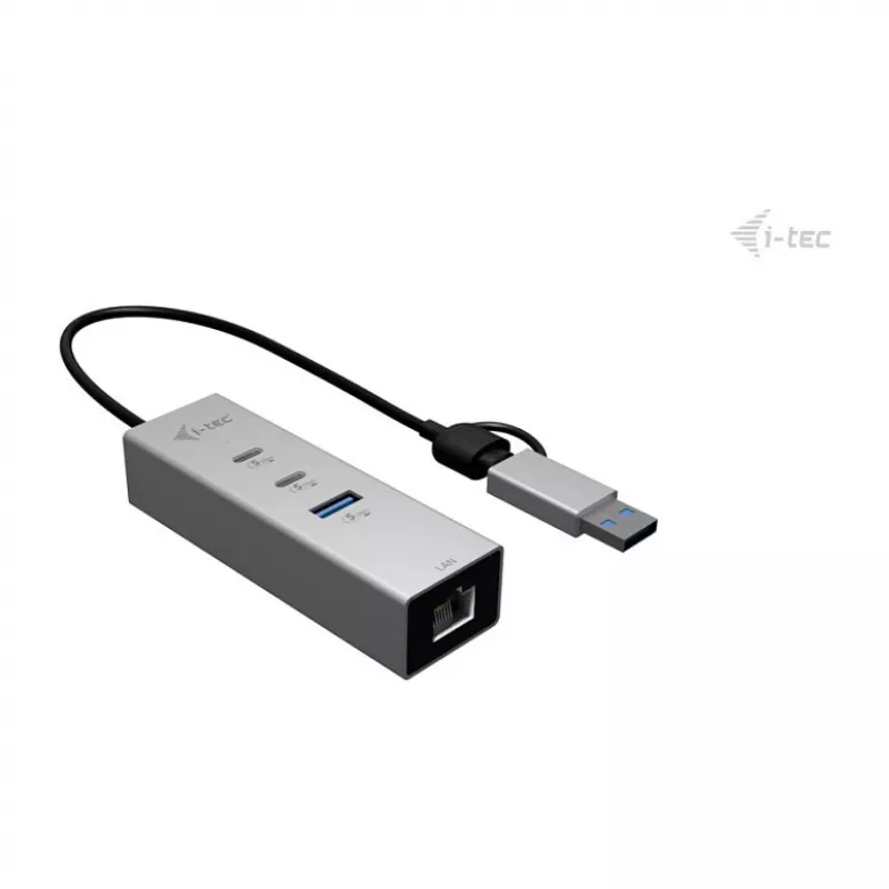I-TEC Hub in metallo USB-C/USB-A 3 - 2x USB-C 3.2 Gen 1, 1x USB-A 3.2 Gen 1, LAN 2.5G, Space Gray