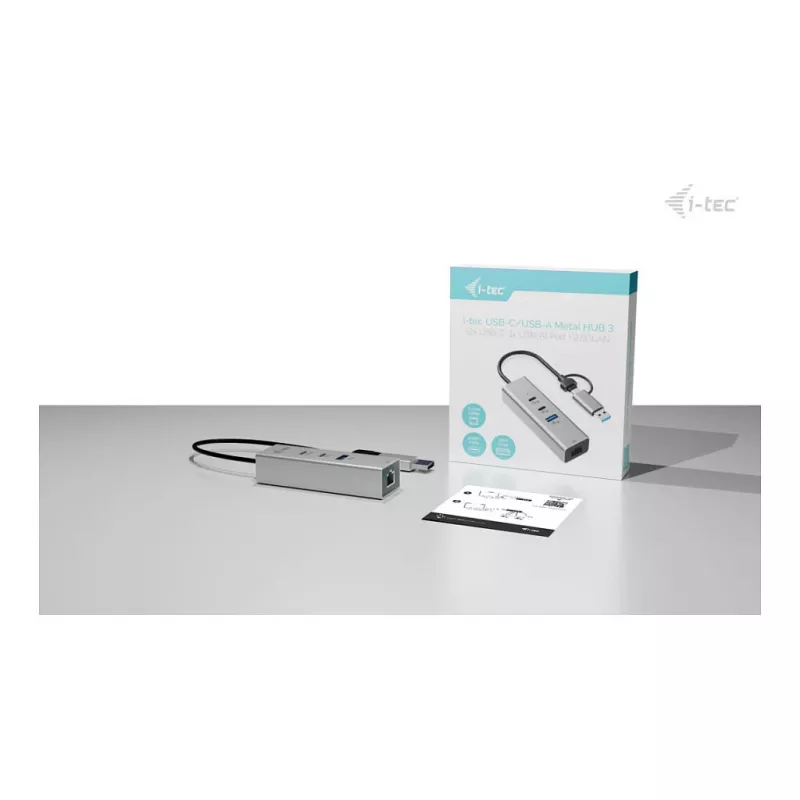 I-TEC Hub in metallo USB-C/USB-A 3 - 2x USB-C 3.2 Gen 1, 1x USB-A 3.2 Gen 1, LAN 2.5G, Space Gray