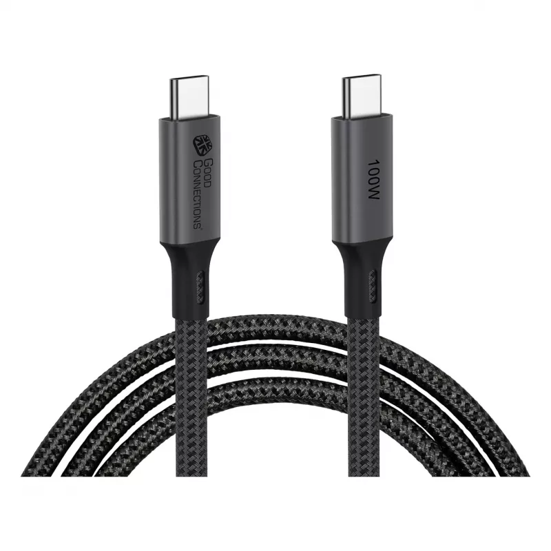 GoodConnections Cavo USB-C 4.0 (ST-ST) 1m intrecciato 100W 8K 30Hz antracite