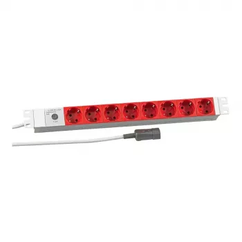 EFB Elektronik Koop PROFIversal Ciabatta di alimentazione (montabile a rack) - 8 x prese Schuko, ingresso IEC C14, 250 V, 10 A, 2500 W, 1U, nero