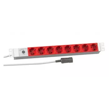 EFB Elektronik Koop PROFIversal Ciabatta di alimentazione (montabile a rack) - 8 x prese Schuko, ingresso IEC C14, 250 V, 10 A, 2500 W, 1U, nero