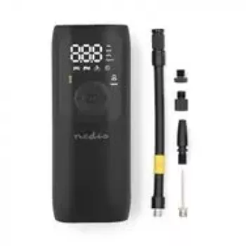 Nedis PAAC10BK compressore d'aria a batteria, 20V Li-Ion, max. 10,3 Bar, LCD digitale