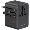 USAMS Adattatore da viaggio CC310 70W 3xUSB-C US/AU/EU/UK nero