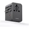 USAMS Adattatore da viaggio CC310 70W 3xUSB-C US/AU/EU/UK nero