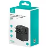 USAMS Adattatore da viaggio CC310 70W 3xUSB-C US/AU/EU/UK nero