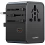 USAMS Adattatore da viaggio CC310 70W 3xUSB-C US/AU/EU/UK nero