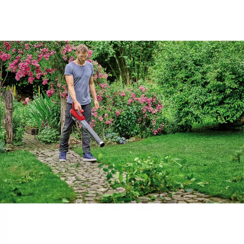 Einhell GP-LB 18/200 Soffiatore per foglie a batteria 200 km/h, motore brushless, Power X-Change, nero/rosso/argento
