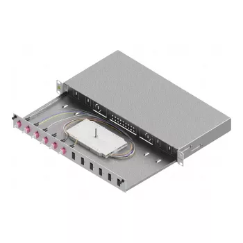 ZVK Easylan Basic LSB1A224 Cassetto di giunzione in fibra ottica 1U 6x LC-Duplex OM4