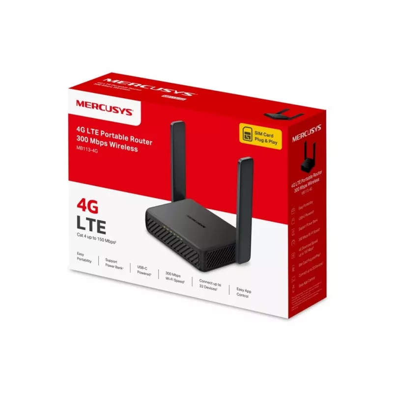 Mercusys MB113-4G router portatile wireless 4G LTE 300Mbps