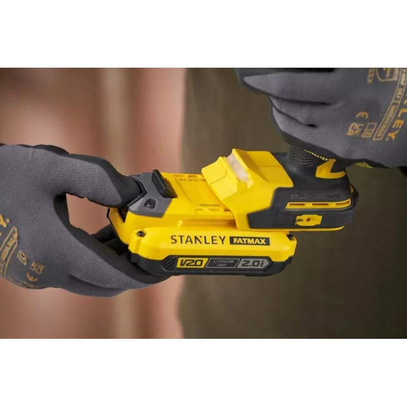 STANLEY FATMAX SFMCD726D2T avvitatore a percussione a batteria brushless 18V (2 batterie da 2,0Ah, caricabatterie, valigetta TSTAK)