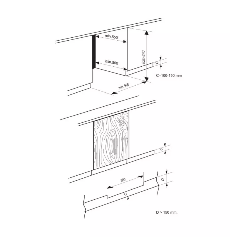 MPM-100-CJI-19 frigorifero-congelatore da incasso, 88 L, bianco, classe energetica F