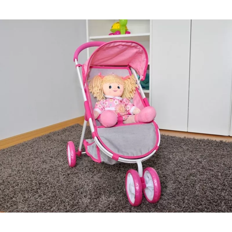 MILLY MALLY passeggino per bambole Susie Prestige – rosa/grigio/bianco