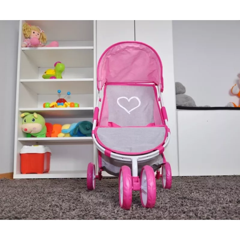 MILLY MALLY passeggino per bambole Susie Prestige – rosa/grigio/bianco