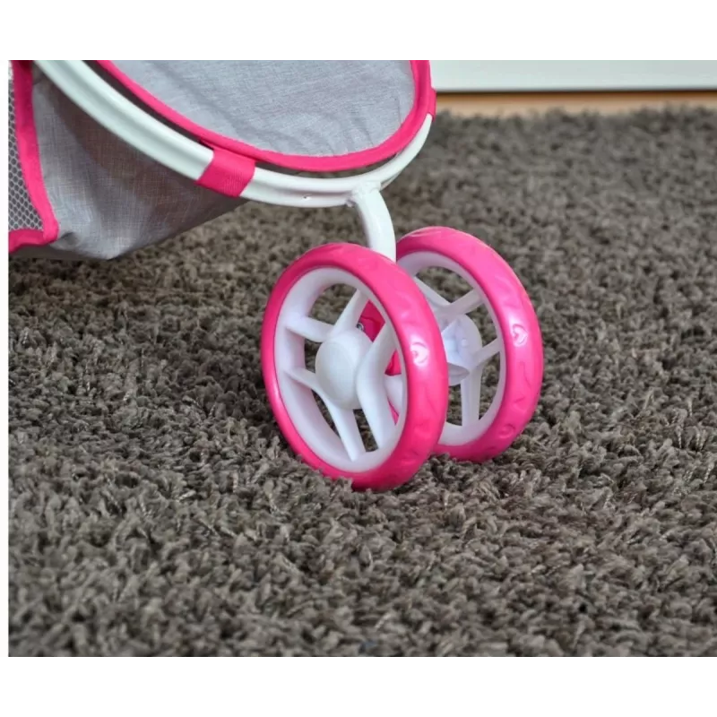 MILLY MALLY passeggino per bambole Susie Prestige – rosa/grigio/bianco