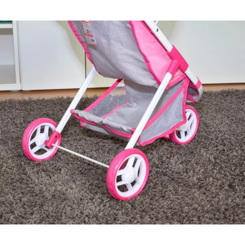 MILLY MALLY passeggino per bambole Susie Prestige – rosa/grigio/bianco