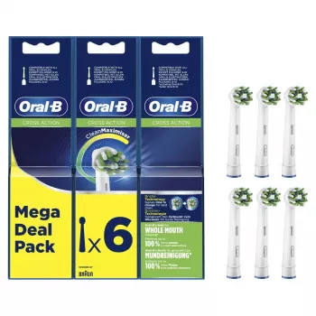 Oral-B Pro CrossAction Ricambi 6 pezzi Testine spazzolino elettrico bianche