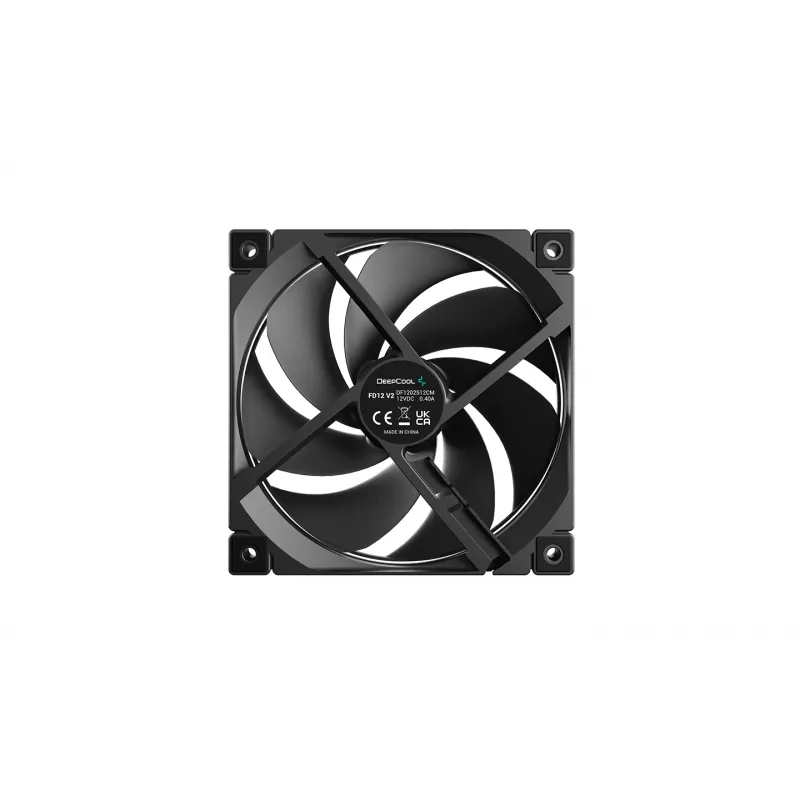 Deepcool FD12 V2 Ventola per case 120mm nera, 4-Pin PWM, cuscinetto fluidodinamico