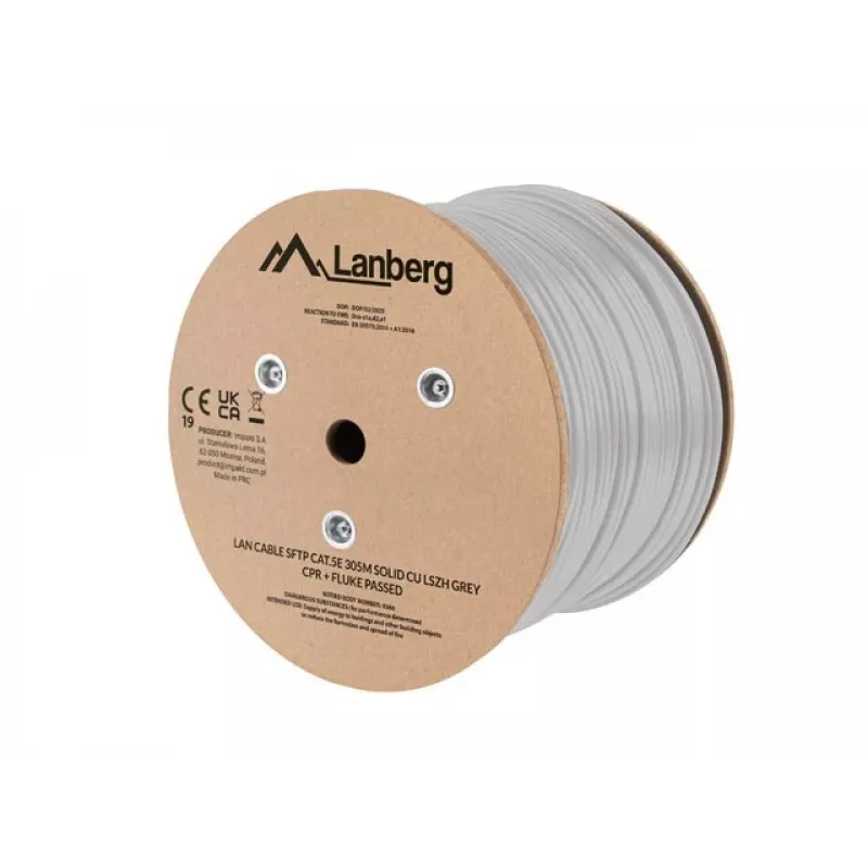 LANBERG Cavo di rete SFTP Cat.5e 305m rame massiccio LSZH grigio