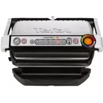 Tefal OptiGrill+ GC712D12 grill elettrico da contatto, 2000W, 6 programmi automatici, argento/nero