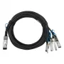 BlueOptics Intel XXV4DACBL3M compatibile BlueLAN passivo 100GBASE-CR4 QSFP28 su 4x25GBASE-CR SFP28 cavo Direct Attach Breakout, 3m, AWG26