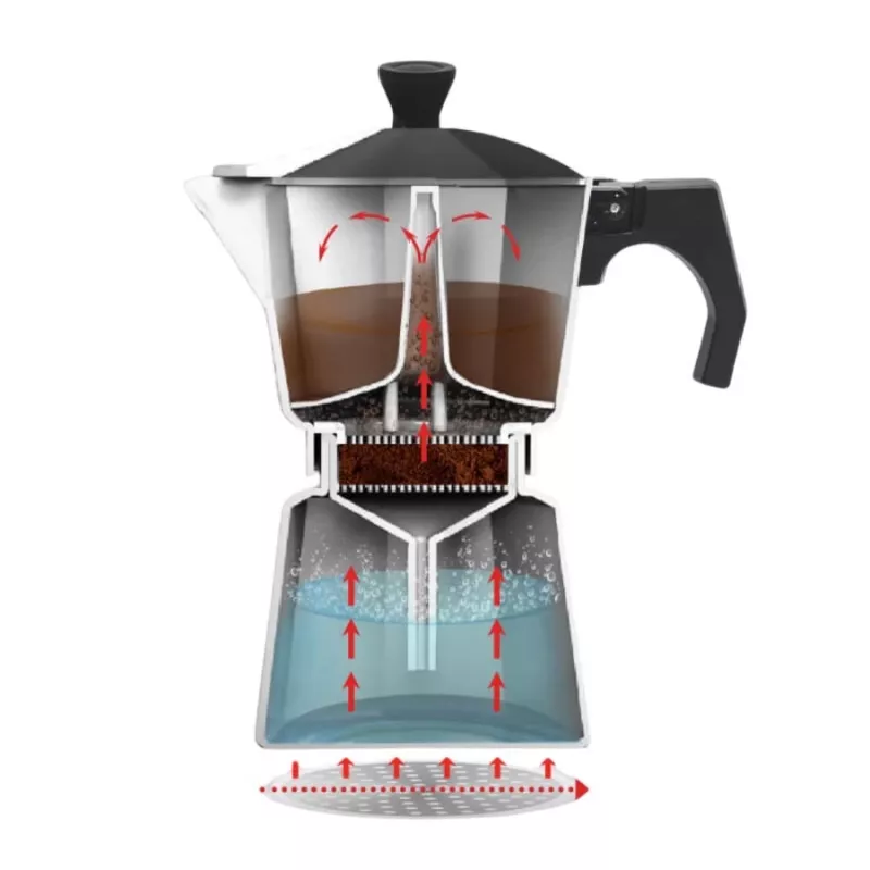 Maestro Granite MR-1667-9 Caffettiera per piano cottura 450ml 9 tazze