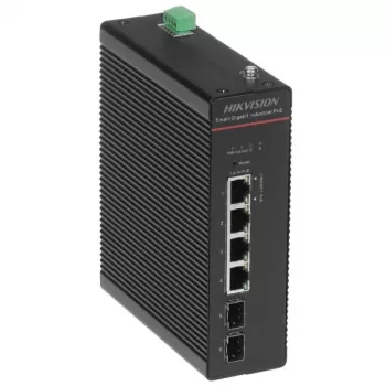 Hikvision DS-3T1506HP-SI-4P2F(O-STD)/NO POWER UNIT - Switch Gigabit PoE++ unmanaged - 4 porte PoE+ + 2 uplink SFP - budget 60W