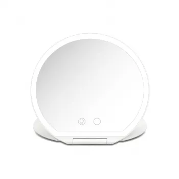 Girmi BE03 Specchio da trucco con illuminazione LED, ingrandimento 1x/5x, finitura cromata