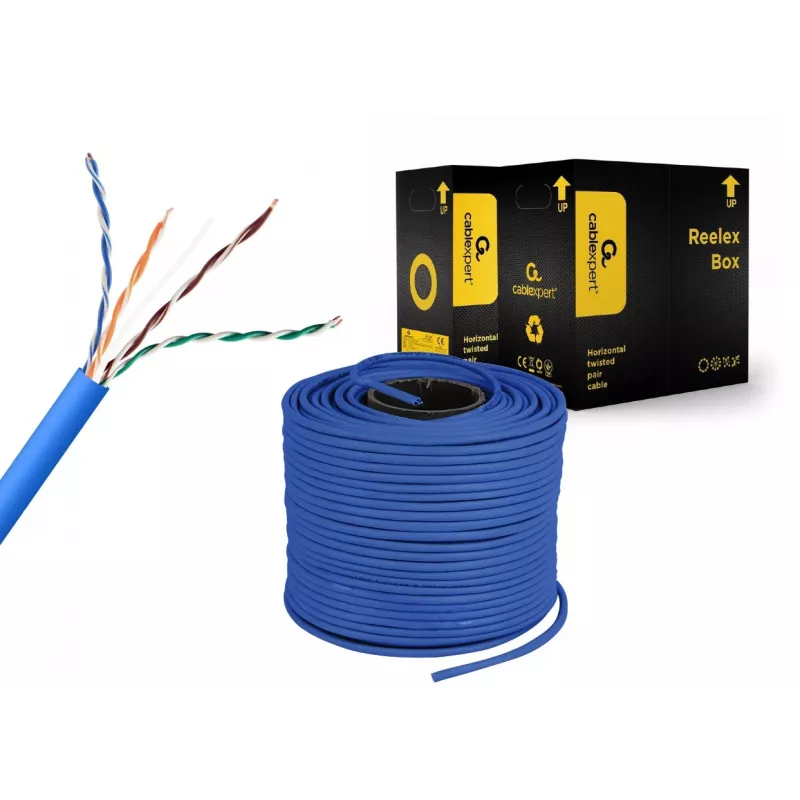 Gembird UPC-5004E-SOL-B Cavo Cat5e U/UTP in bobina 305 m blu