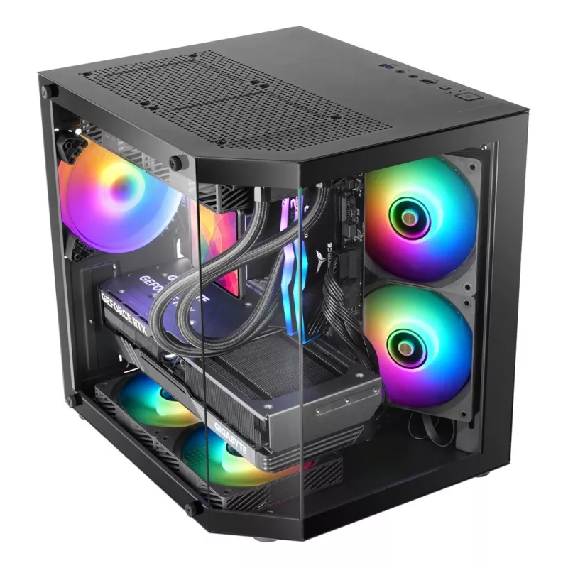 TACENS Mars Gaming MC-3TLITE Case Mini Tower nero vetro temperato FRGB