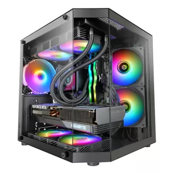 TACENS Mars Gaming MC-3TLITE Case Mini Tower nero vetro temperato FRGB