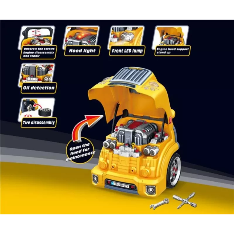 MILLY MALLY Set officina meccanico con motore smontabile N-Gine giallo