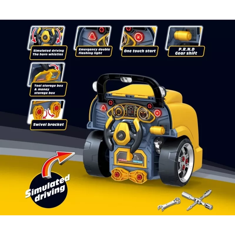 MILLY MALLY Set officina meccanico con motore smontabile N-Gine giallo