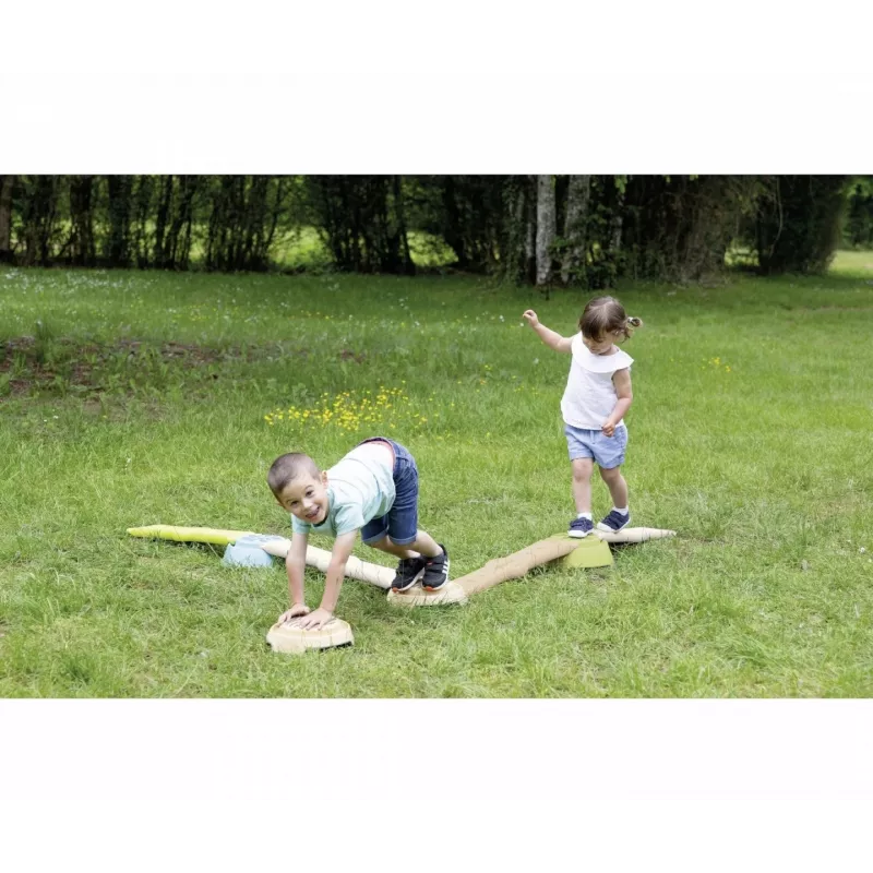 Smoby Life Set trave di equilibrio per bambini - percorso di equilibrio modulare da 10 pezzi con pietre, interno/esterno, da 2 anni