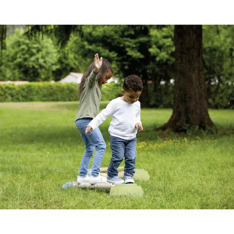 Smoby Life Set trave di equilibrio per bambini - percorso di equilibrio modulare da 10 pezzi con pietre, interno/esterno, da 2 anni