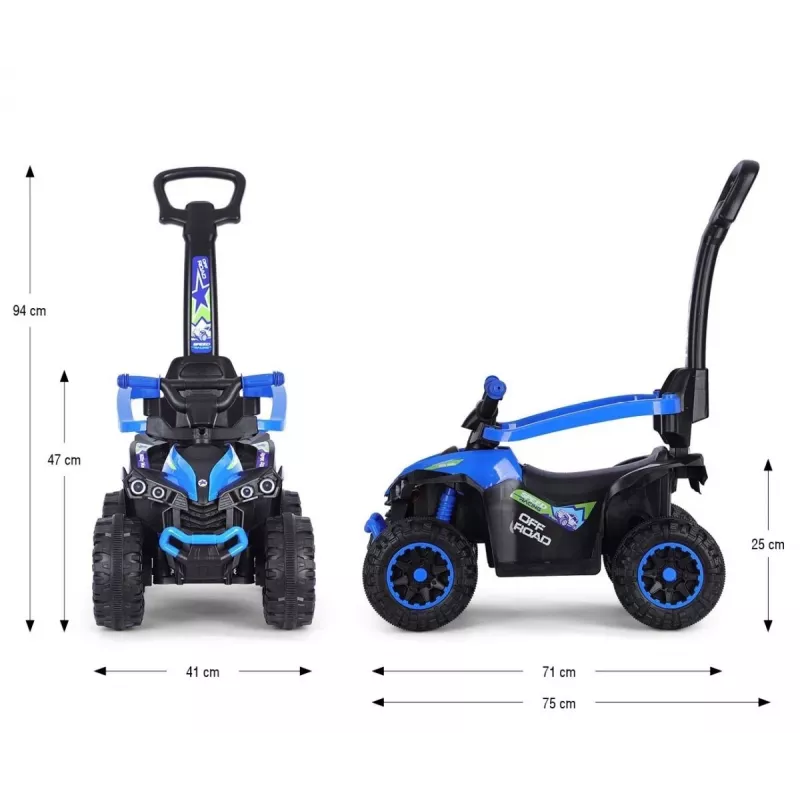 MILLY MALLY Bicicletta per bambini con asta di spinta blu