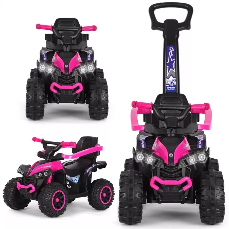 MILLY MALLY Bicicletta per bambini con asta di spinta Wild Pink 12 pollici