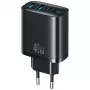 USAMS T70 40W 2xUSB-A 2xUSB-C Alimentatore nero