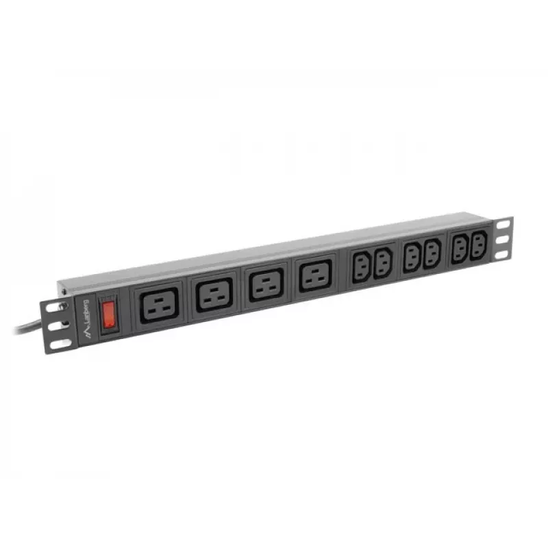 LANBERG Rack PDU 19 pollici 1U 16A 2m 4x C19 6x C13 C20 nero