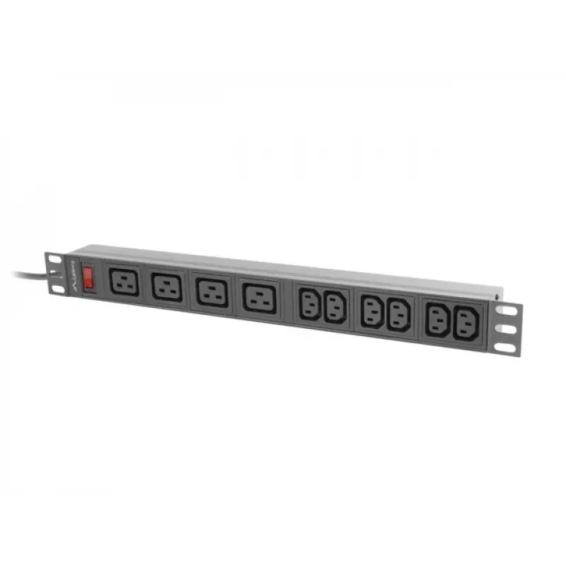 LANBERG Rack PDU 19 pollici 1U 16A 2m 4x C19 6x C13 C20 nero